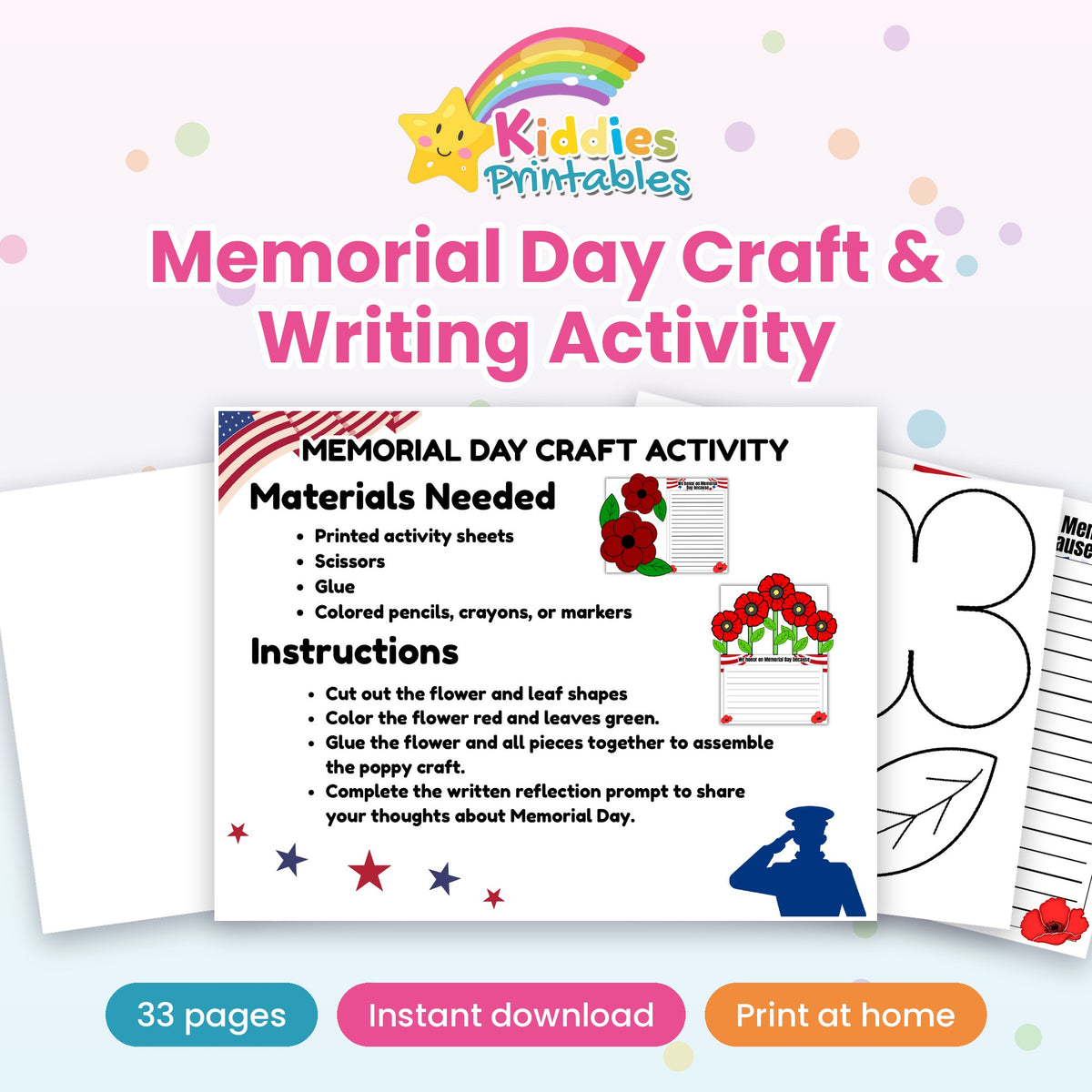 Memorial Day Craft & Writing Activity printable – cover