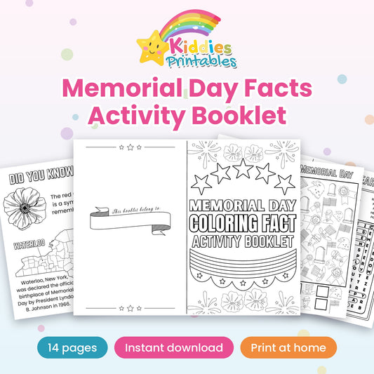 Memorial Day Facts Activity Booklet printable – cover