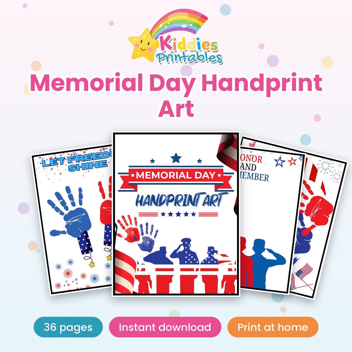 Memorial Day Handprint Art printable – cover