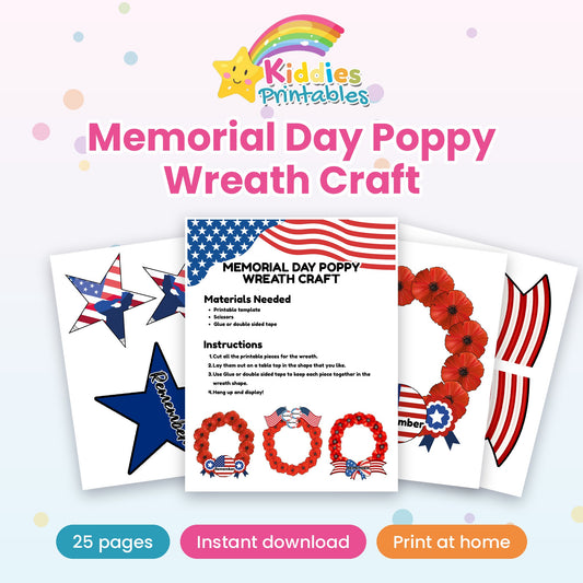 Memorial Day Poppy Wreath Craft printable – cover
