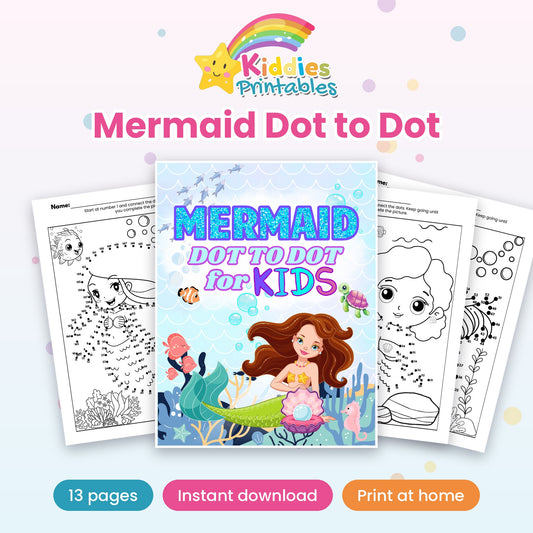 Mermaid Dot to Dot printable – cover