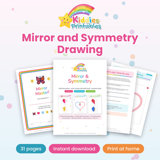 Mirror & Symmetry Drawing printable - cover and sample pages