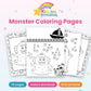 Monster Coloring Pages printable - cover and preview