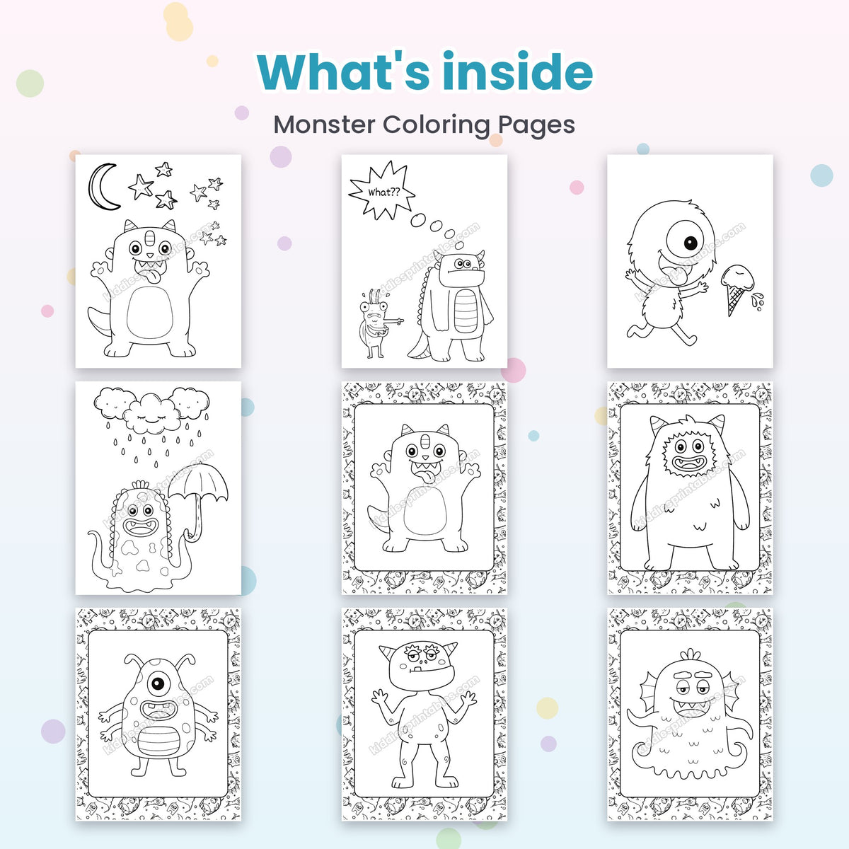 Monster Coloring Pages printable - whats inside