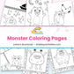 Monster Coloring Pages printable - page collage