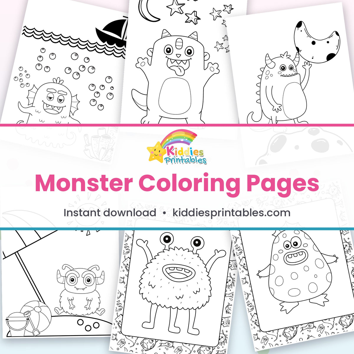 Monster Coloring Pages printable - page collage