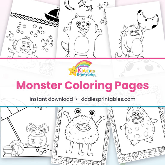 Monster Coloring Pages printable - page collage
