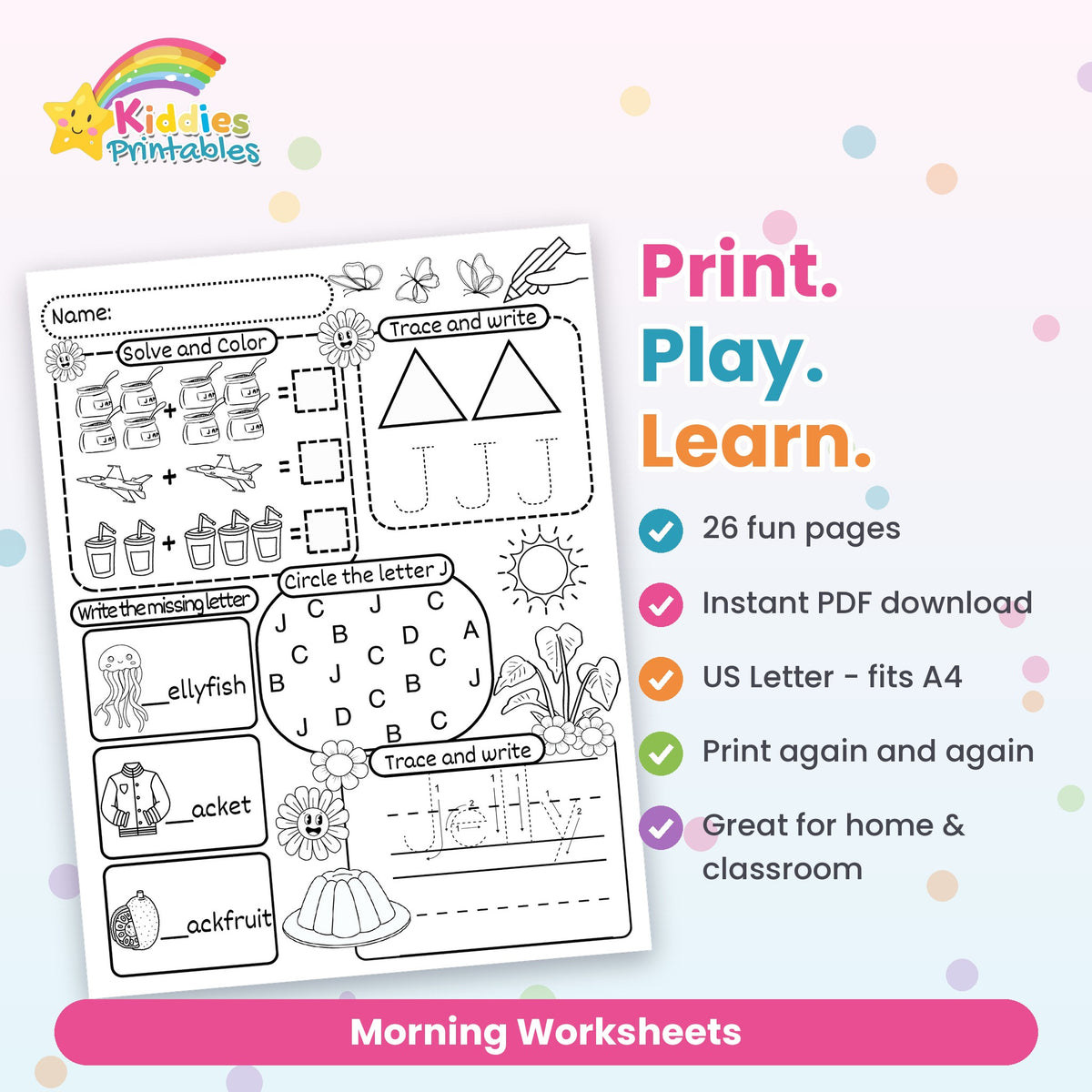 Morning Worksheets printable – what's included