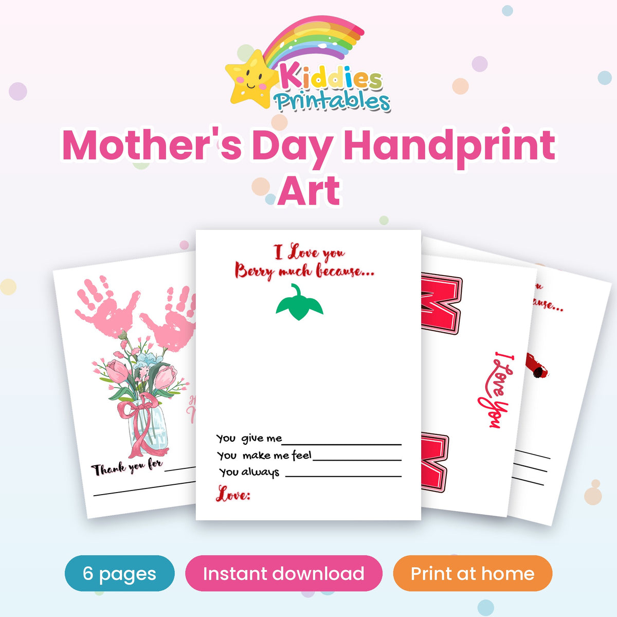 Mother's Day Handprint Art printable – cover