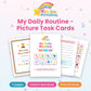 My Daily Routine printable picture task cards for kids - cover and preview