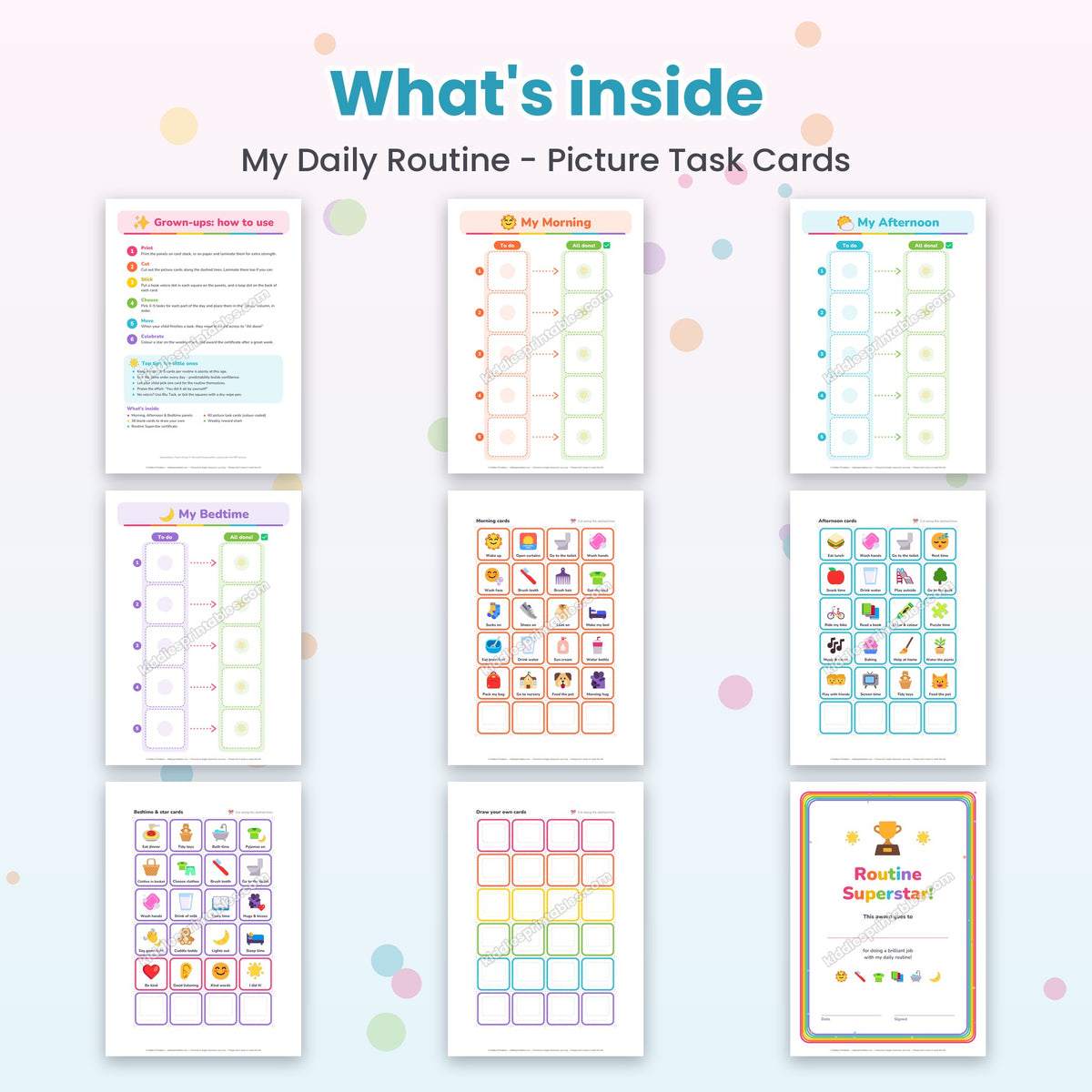 My Daily Routine printable - whats inside