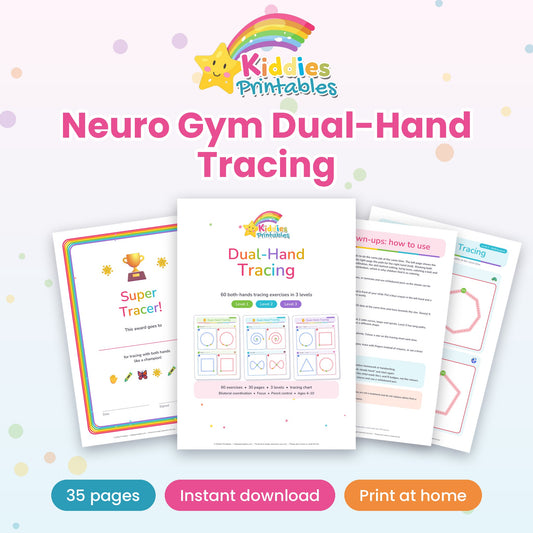 Neuro Gym Dual-Hand Tracing printable - cover and sample pages