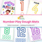 Number Play Dough Mats printable – page collage