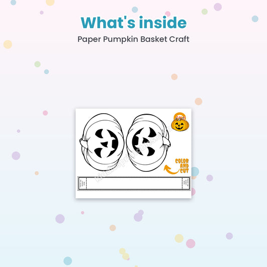 Paper Pumpkin Basket Craft printable – inside pages preview