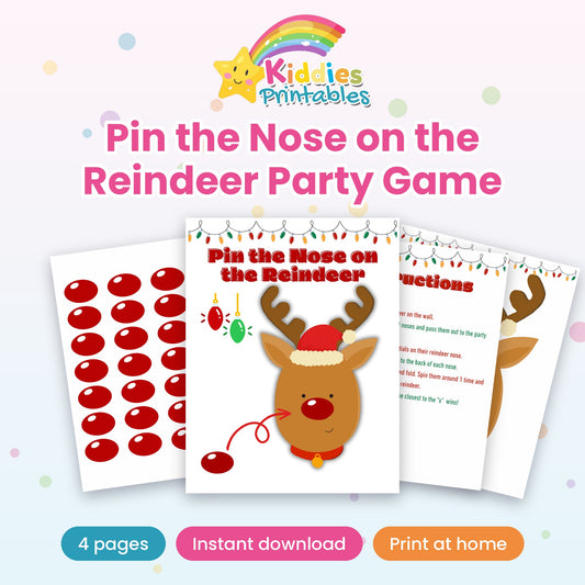 Pin the Nose on the Reindeer printable – cover