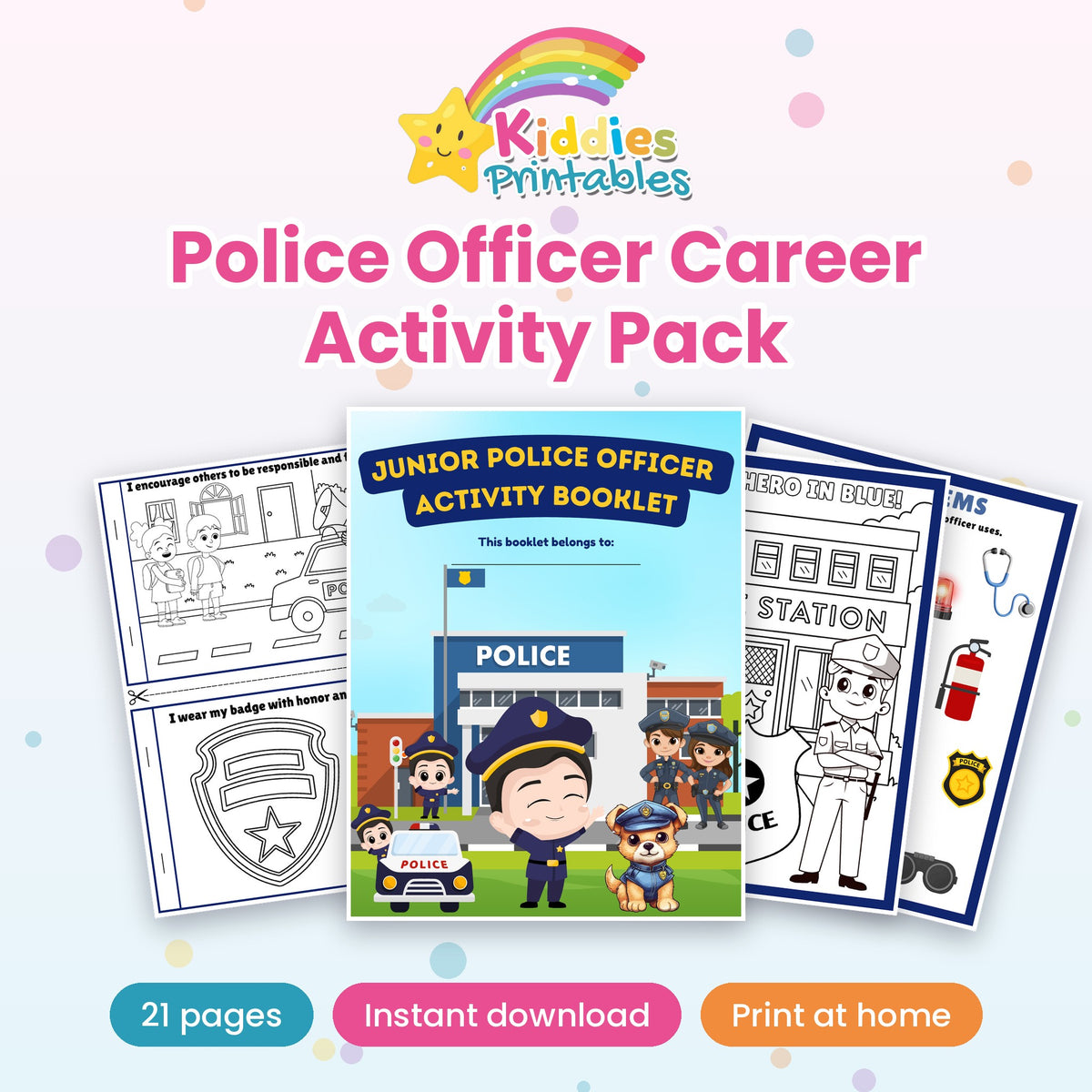 Police Officer Career Activity Pack printable – cover
