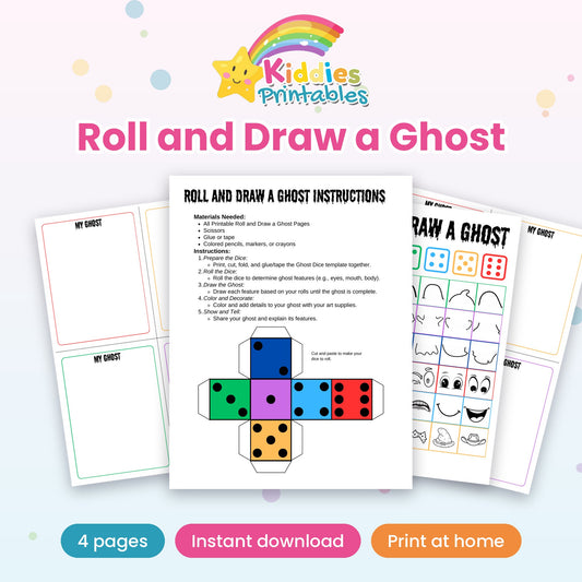 Roll and Draw a Ghost printable – cover