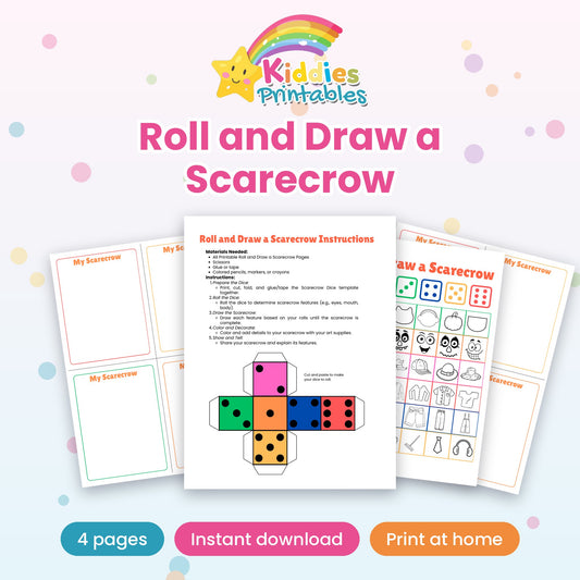 Roll and Draw a Scarecrow printable – cover