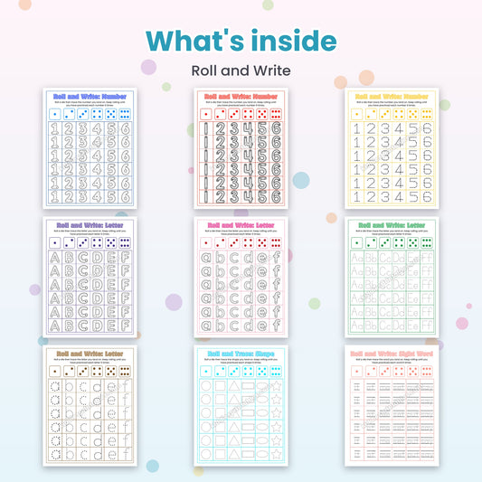 Roll and Write printable – inside pages preview