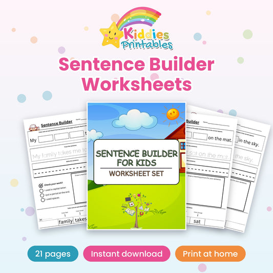 Sentence Builder Worksheets printable – cover