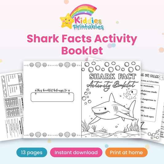 Shark Facts Activity Booklet printable – cover