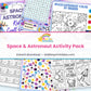 Space & Astronaut Activity Pack printable – page collage