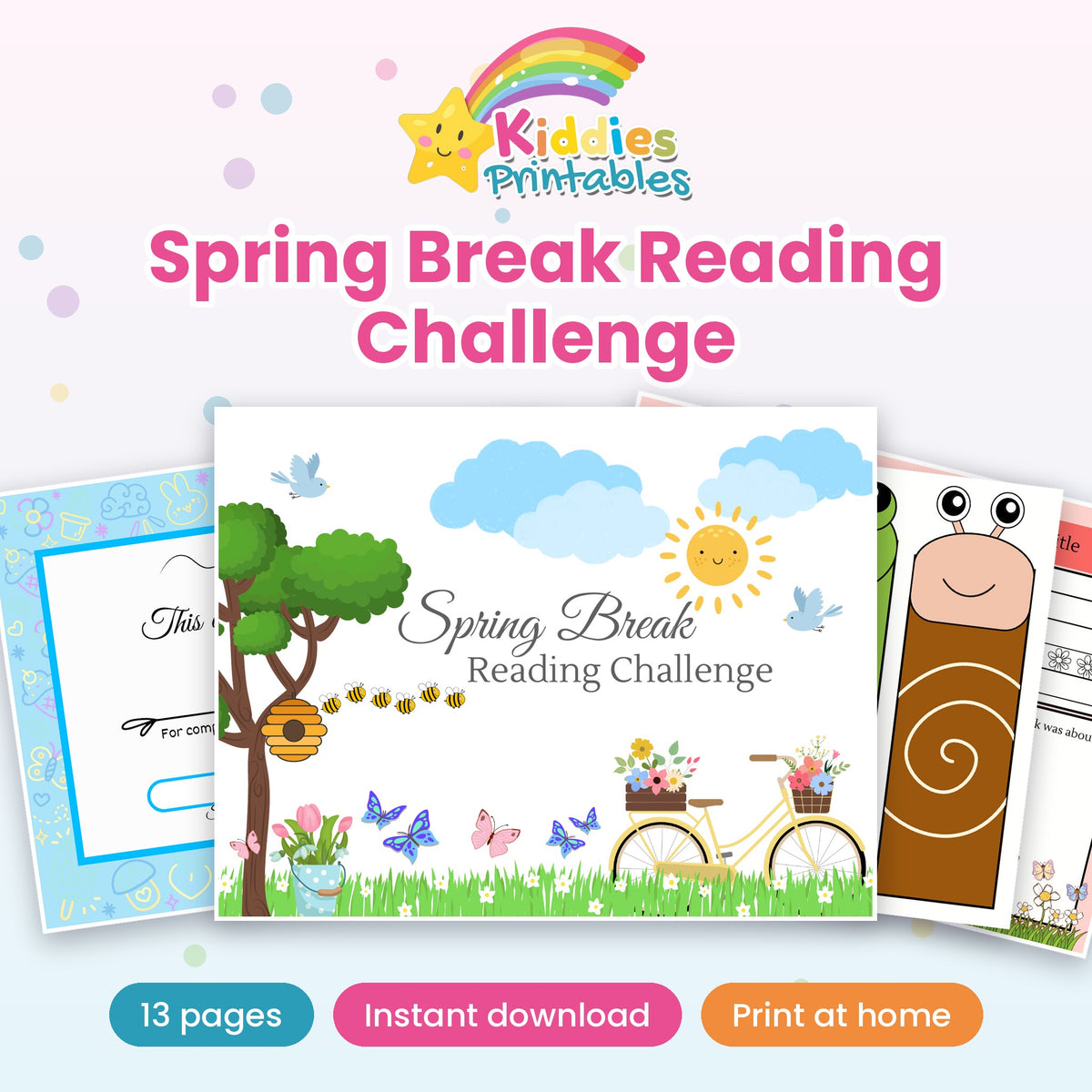 Spring Break Reading Challenge printable – main preview