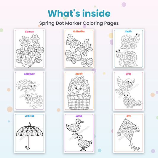 Spring Dot Marker Coloring Pages – what's inside