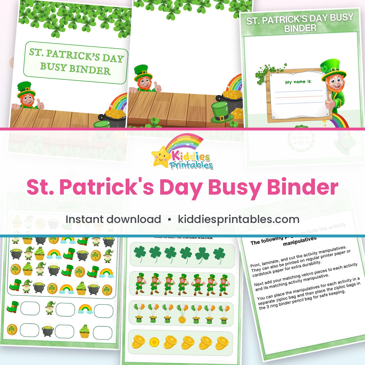 St. Patrick's Day Busy Binder – page collage