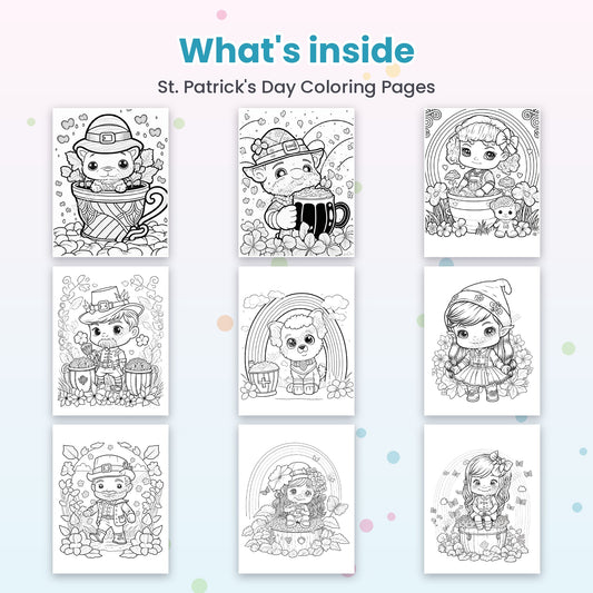 St. Patrick's Day Coloring Pages – what's inside