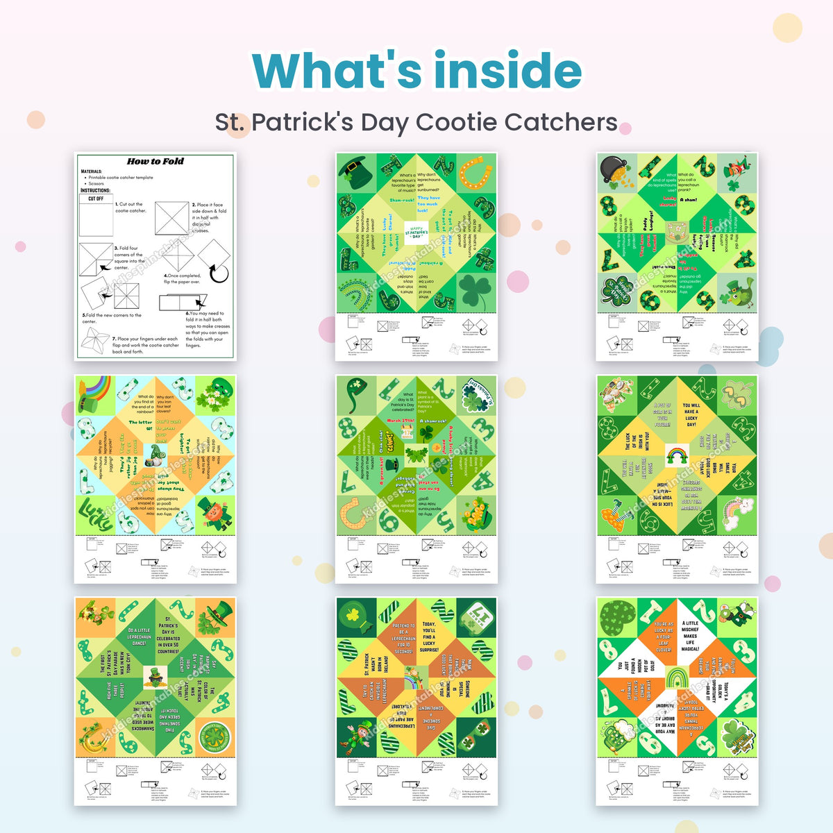 St. Patrick's Day Cootie Catchers – what's inside