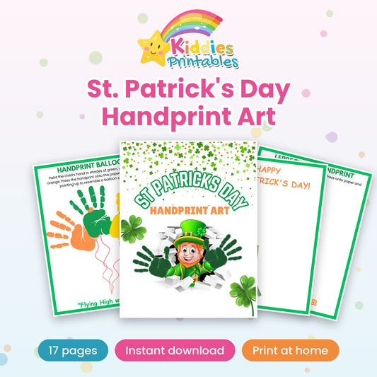St. Patrick's Day Handprint Art printable – main preview