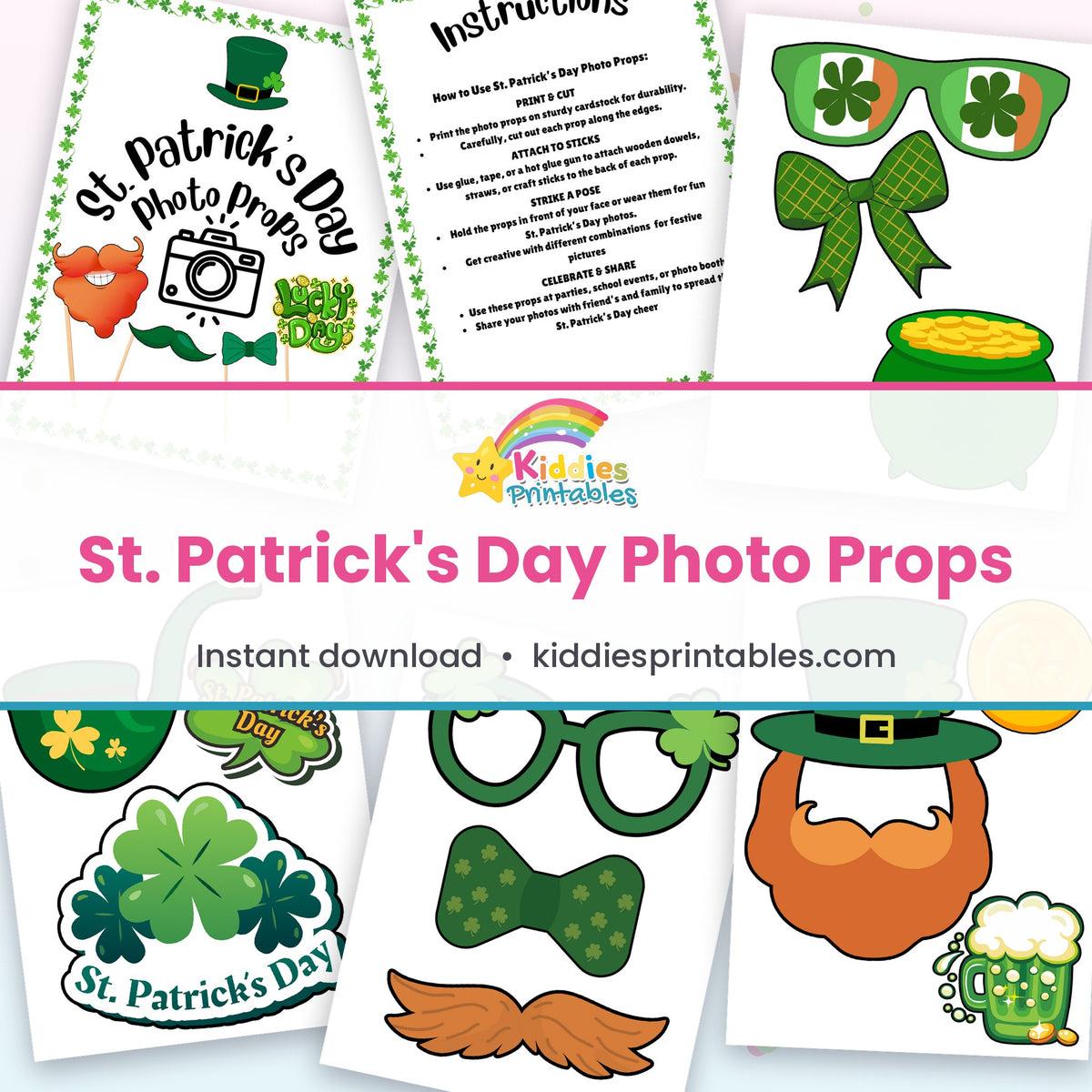 St. Patrick's Day Photo Props – page collage
