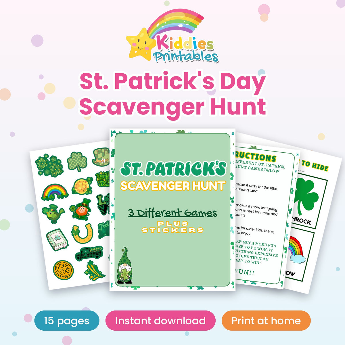 St. Patrick's Day Scavenger Hunt printable – main preview