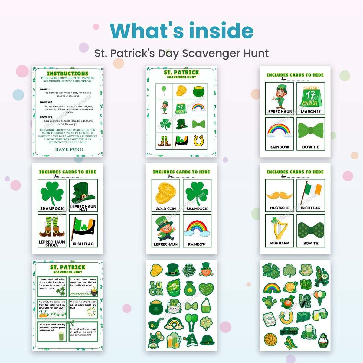 St. Patrick's Day Scavenger Hunt – what's inside