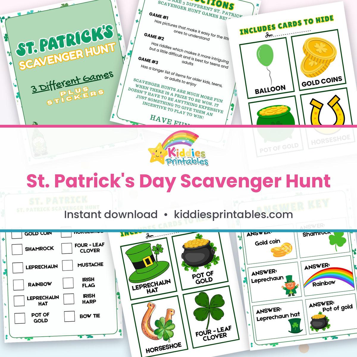 St. Patrick's Day Scavenger Hunt – page collage
