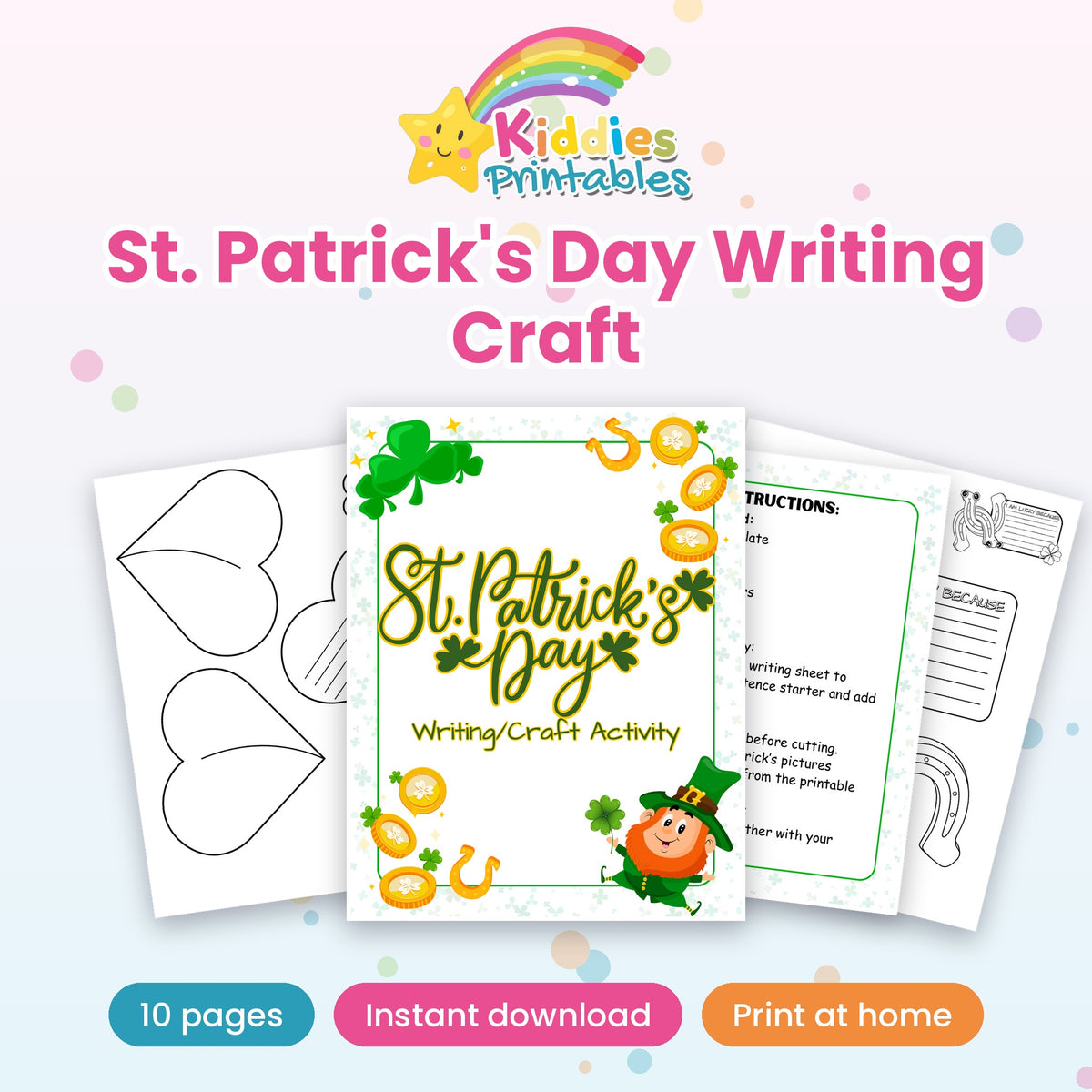 St. Patrick's Day Writing Craft printable – main preview