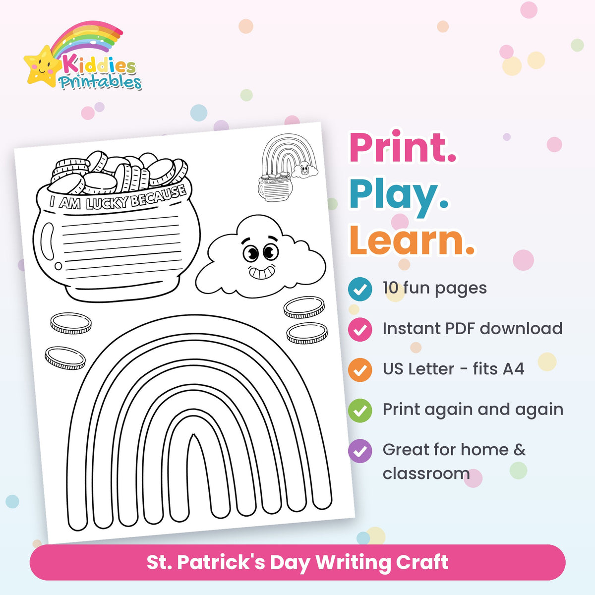 St. Patrick's Day Writing Craft – features