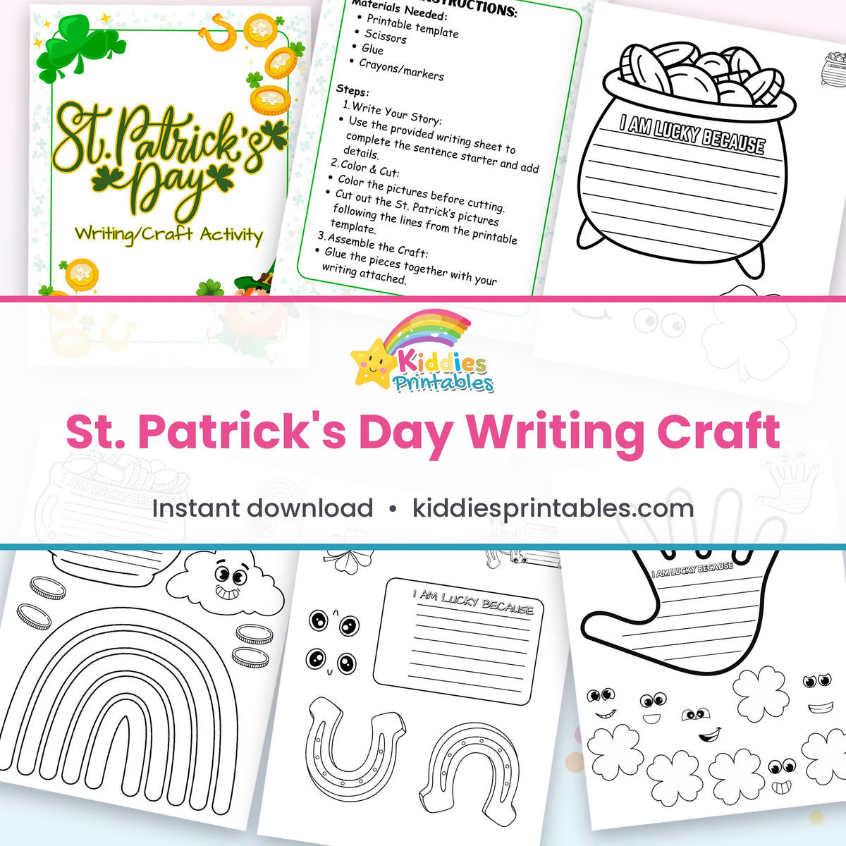 St. Patrick's Day Writing Craft – page collage