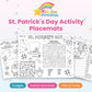 St. Patrick's Day Activity Placemats printable – cover