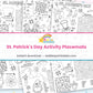 St. Patrick's Day Activity Placemats printable – page collage
