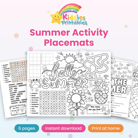 Summer Activity Placemats printable – cover