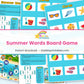 Summer Words Board Game printable – page collage