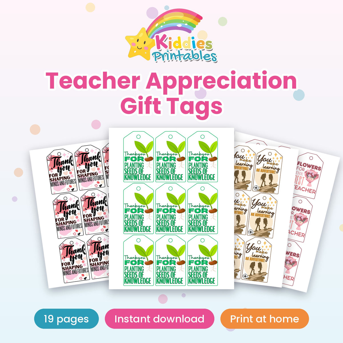 Teacher Appreciation Gift Tags printable – main preview