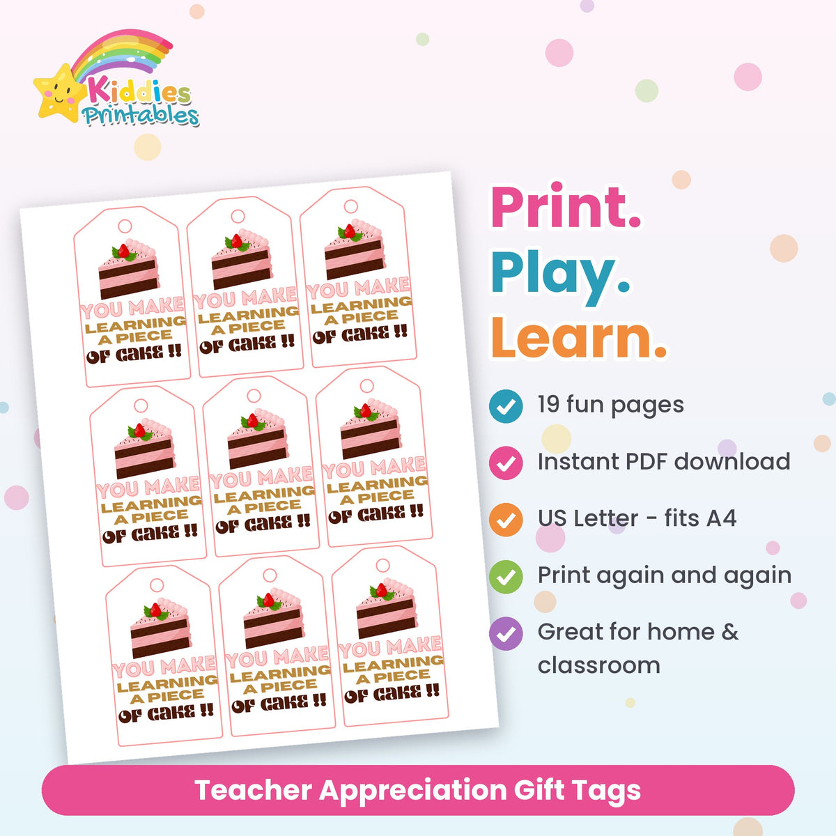 Teacher Appreciation Gift Tags – features