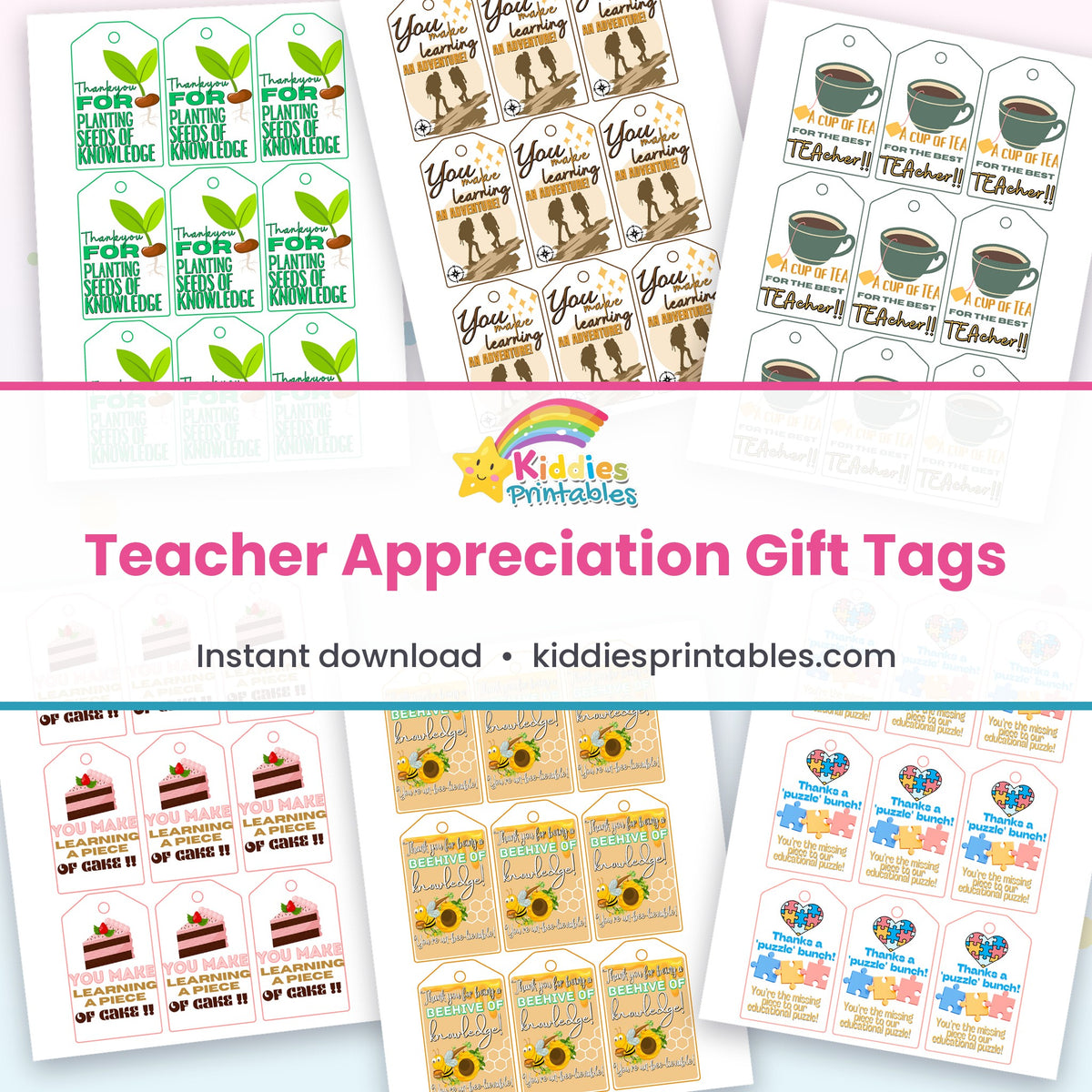 Teacher Appreciation Gift Tags – page collage