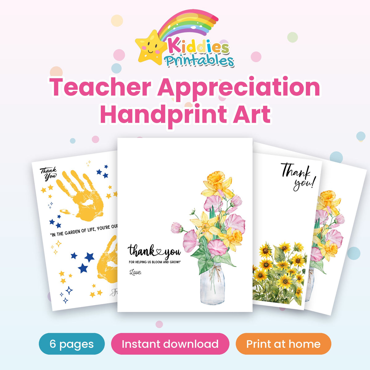 Teacher Appreciation Handprint Art printable – cover