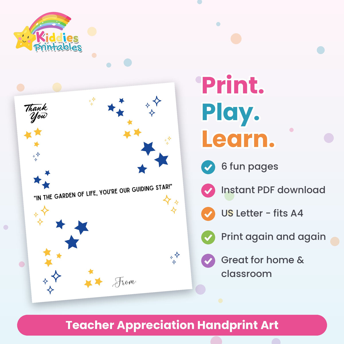 Teacher Appreciation Handprint Art printable – what's included