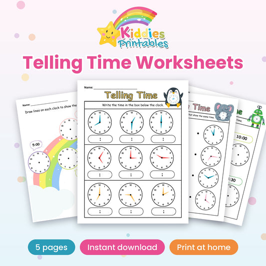 Telling Time Worksheets printable – cover