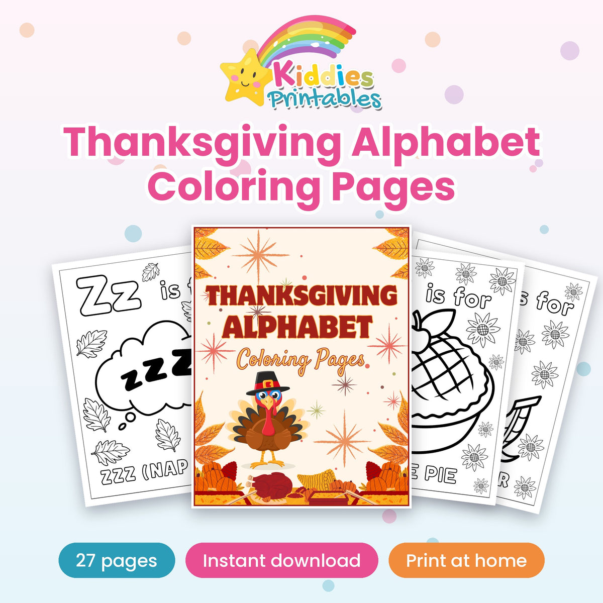 Thanksgiving Alphabet Coloring Pages printable cover